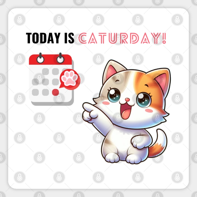 Caturday Magnet by Bubbles